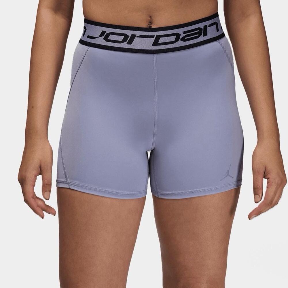Jordan Sport Biker 4" Shorts Compression Womens Size L Purple FB4623-519